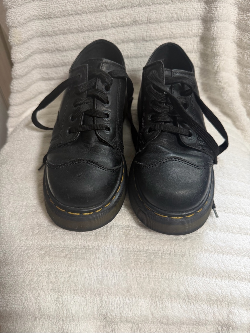 Dr Martens Women Chunky Platform Lace up Leather Shoes Size 9